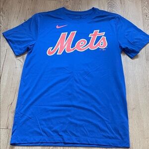 Nike Royal Blue Mets Script Tee, Lindor